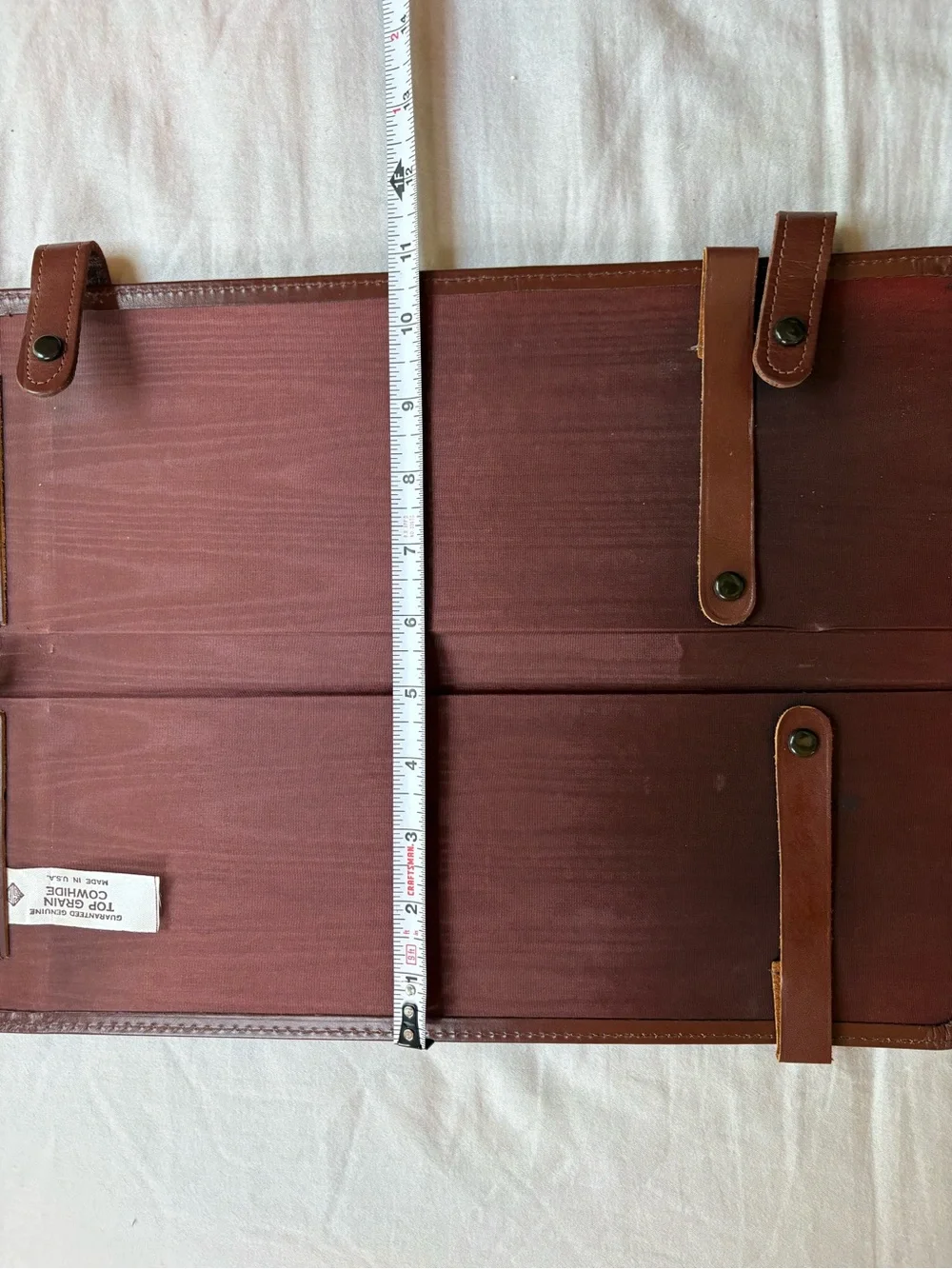 Vintage 1950s Leather Travel Tie Case Necktie Valet Cowhide Made USA